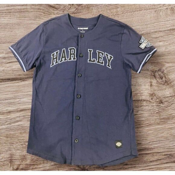 Harley-Davidson Tops - HARLEY DAVIDSON JERSEY SHIRT WOMEN SIZE MEDIUM BLUE